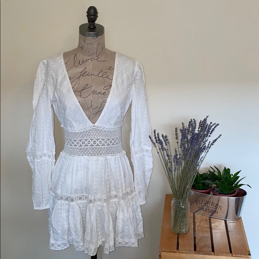 White lace Free People dress size 2
